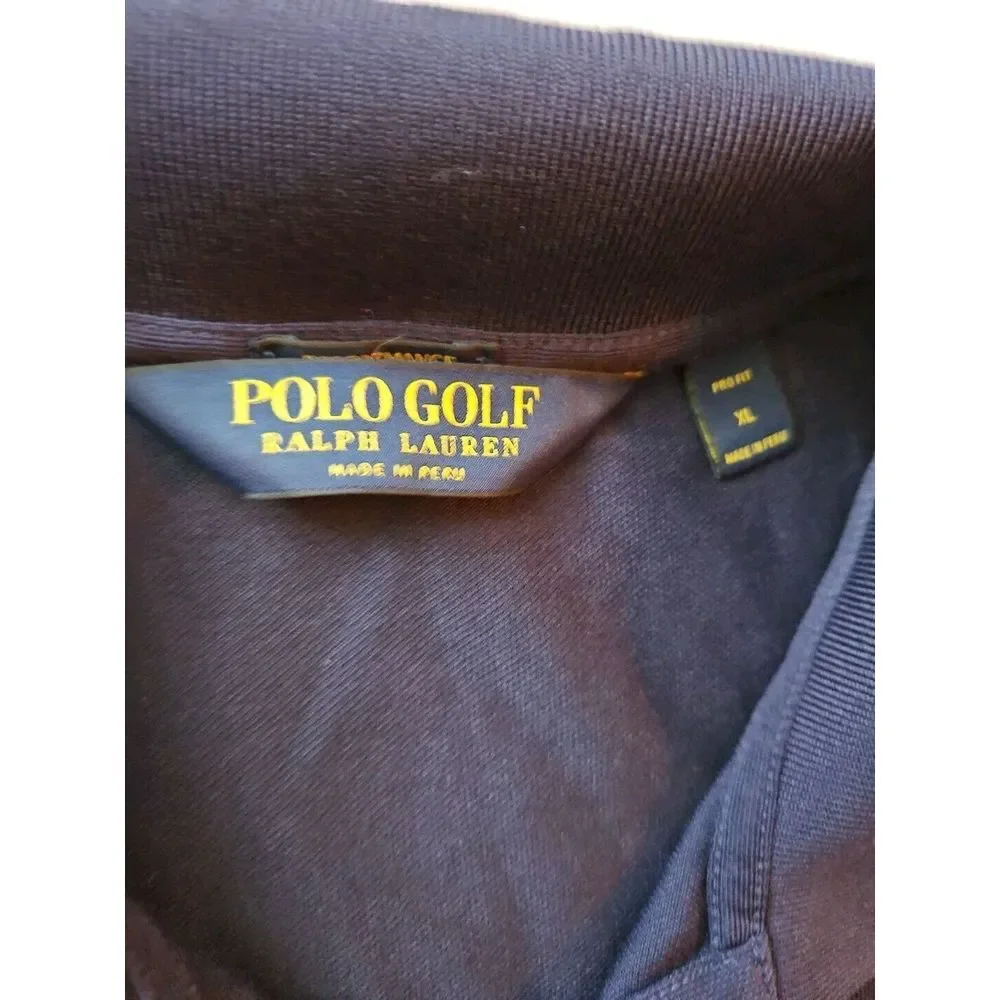 Ralph Lauren POLO GOLF Shirt Big Pony‎ SPELLOUT STAND-UP COLLAR Pro-Fit XL